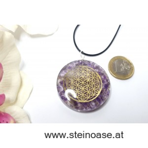 Orgon Anhänger: Amethyst & Blume des Lebens